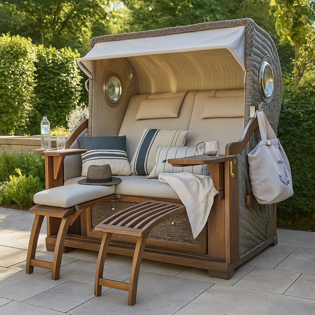Strandkorb Clifford Beach braun/beige
