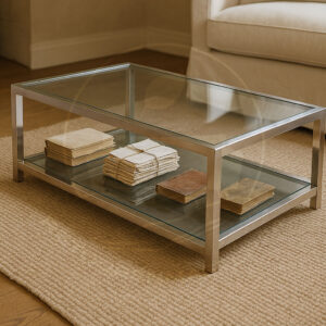 Couchtisch Clayton silber/klar